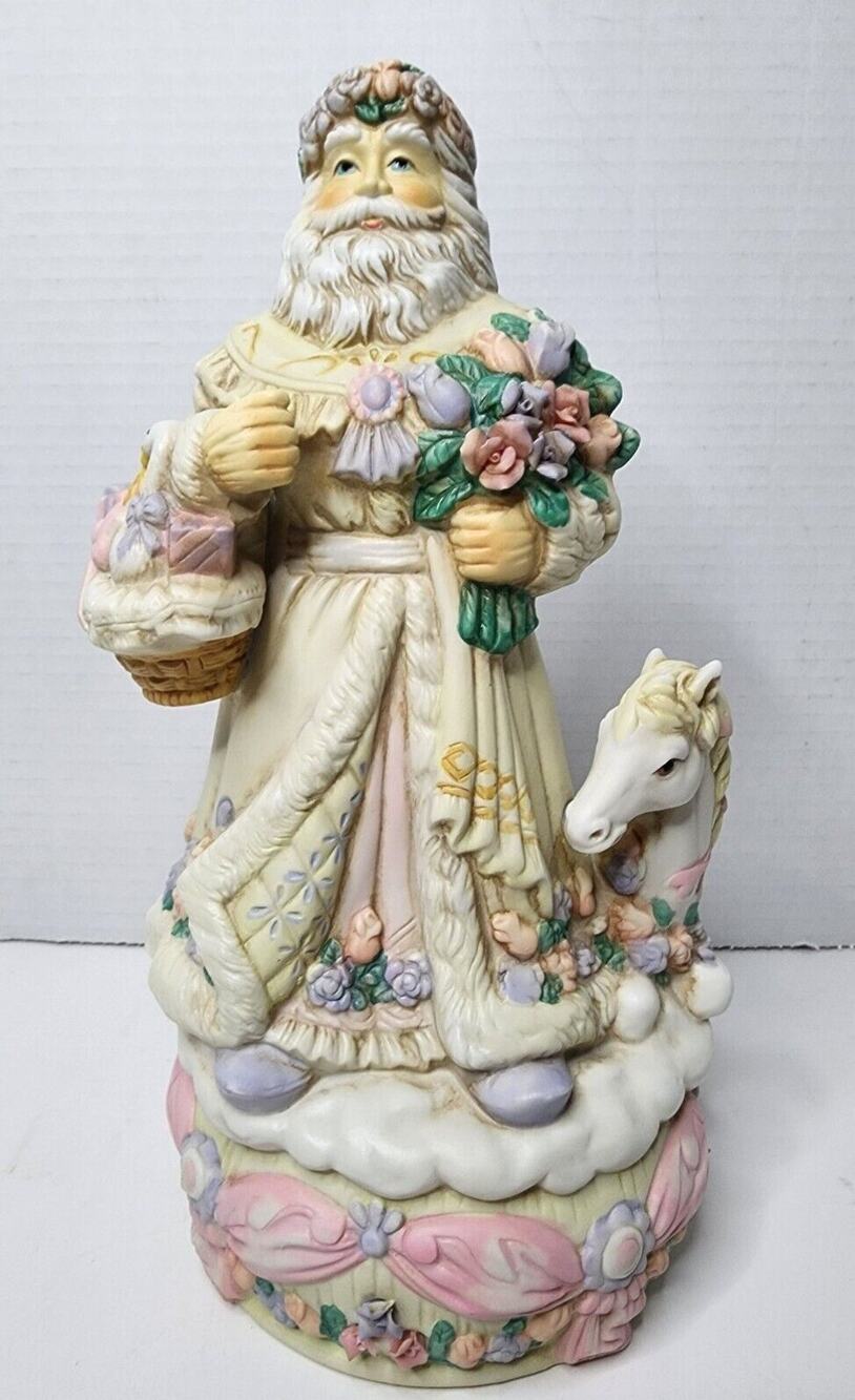 VTG Victorian MUSICAL Santa CLAUS 11 inch porcelain figure Rare SEE VIDEO